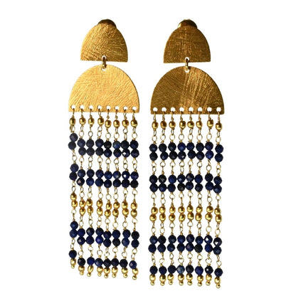 Euro Gold gem Cascade Earrings A307