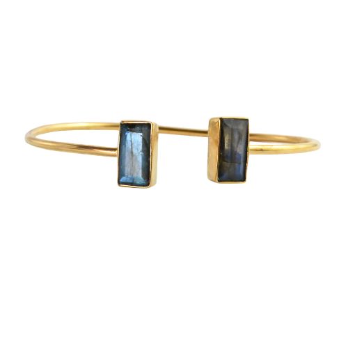 Euro Gold cuff bangle with gems- A258