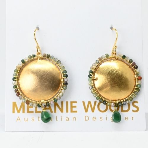 Euro Gold Gemstone Earrings- A324