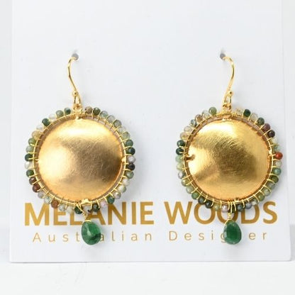 Euro Gold Gemstone Earrings- A324