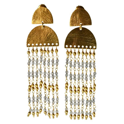 Euro Gold gem Cascade Earrings A307