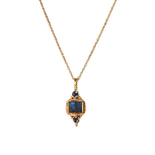 Euro Gold Gemstone Necklace 50 cm  A53a