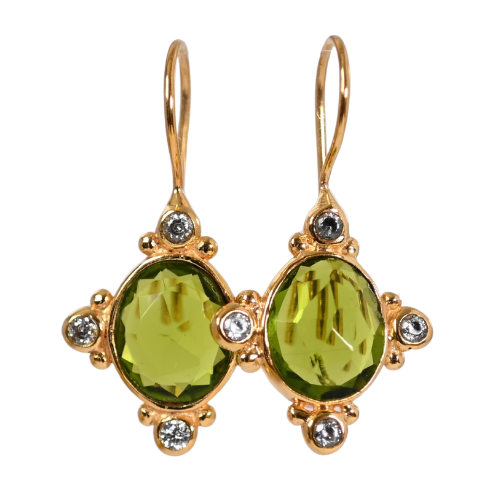 Euro Gold Gemstone Earring A373