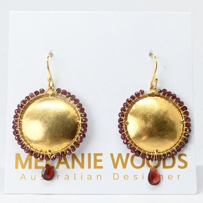 Euro Gold Gemstone Earrings- A324