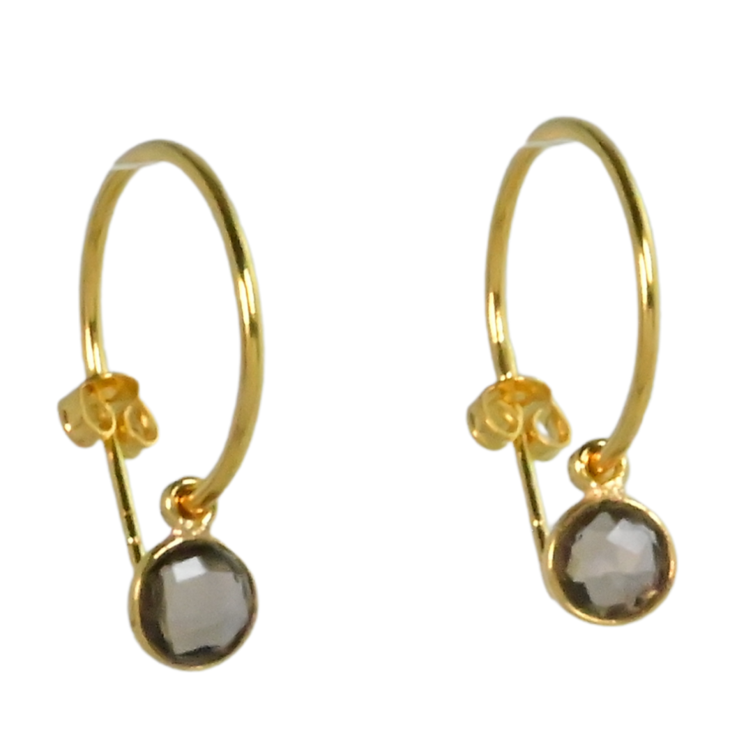 NEW! Euro Gold Gem Hoop Earrings A9a multi gems available