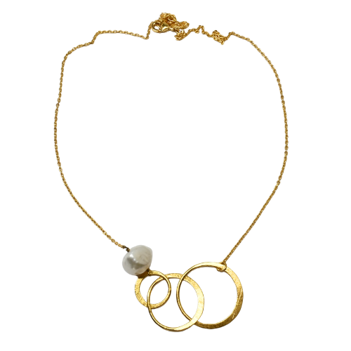 Euro Gold Gem Daisy Necklace A314