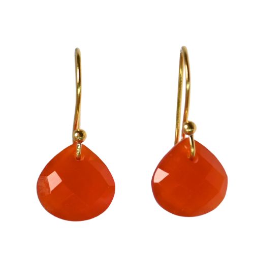 Euro Gold Gemstone Drop Earrings- A279