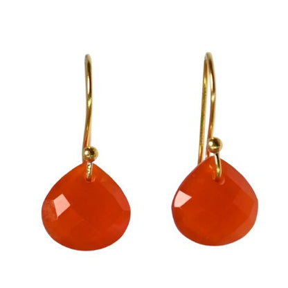 Euro Gold Gemstone Drop Earrings- A279