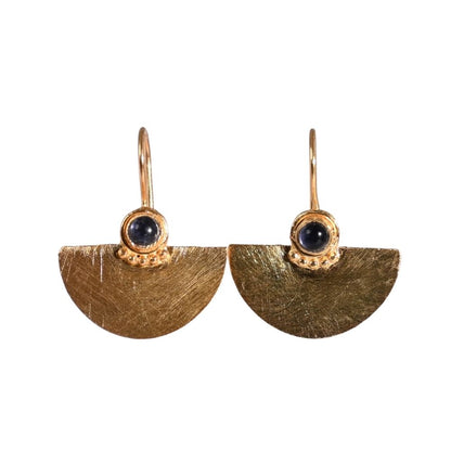 Euro Gold Fan Drop Earrings A26E Picollo