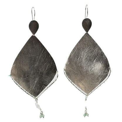 Euro Silver Gemstone Marquis Earrings- CA322