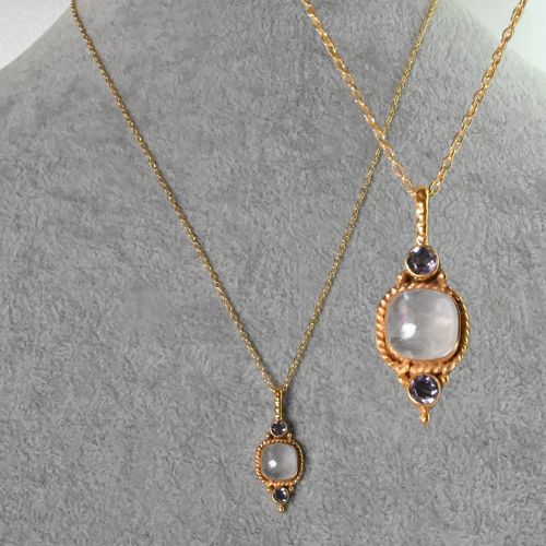 Euro Gold Gemstone Necklace 50 cm  A53a