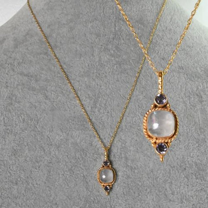 Euro Gold Gemstone Necklace 50 cm  A53a
