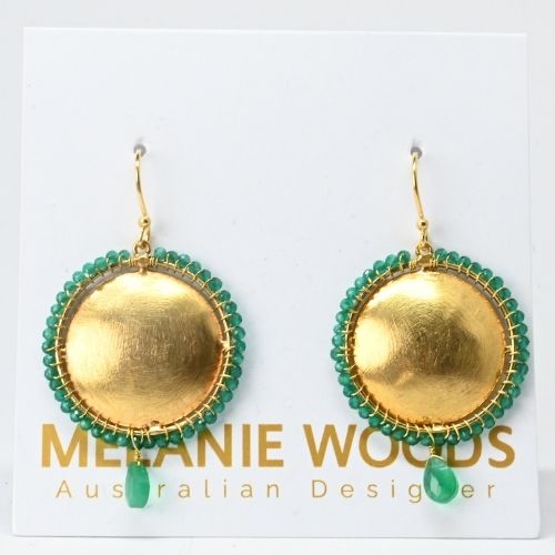 Euro Gold Gemstone Earrings- A324