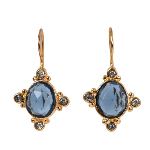 Euro Gold Gemstone Earring A373