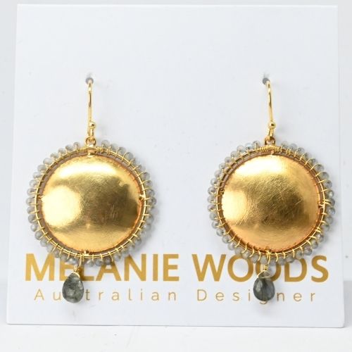 Euro Gold Gemstone Earrings- A324
