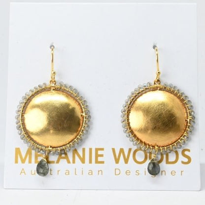 Euro Gold Gemstone Earrings- A324