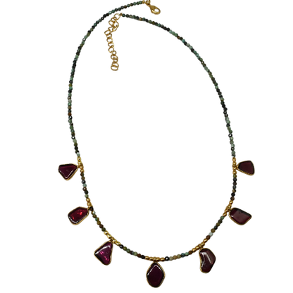 Euro Gold Gemstone Necklace 50 cm  A229