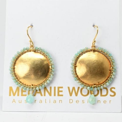 Euro Gold Gemstone Earrings- A324