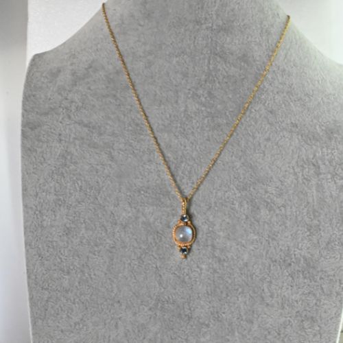 Euro Gold Gemstone Necklace 50 cm  A53a