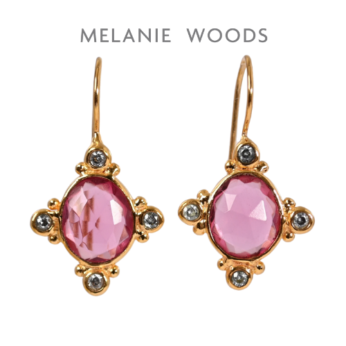 Euro Gold Gemstone Earring A373