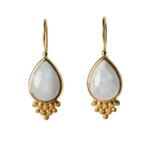 Euro Gold gemstone earrings - A238B