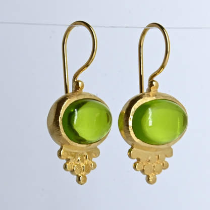 Euro Gold gemstone earrings - A238