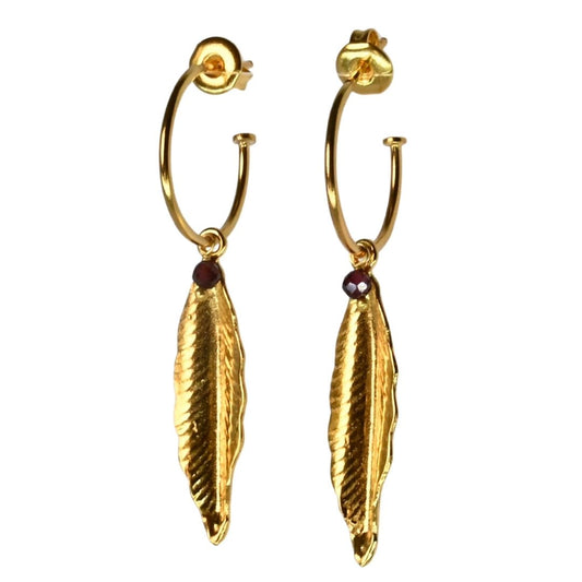 Euro Gold Gem Sleeper Earrings A310a.