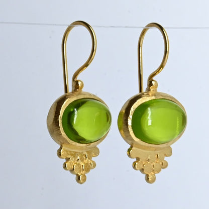 Euro Gold gemstone earrings - A238