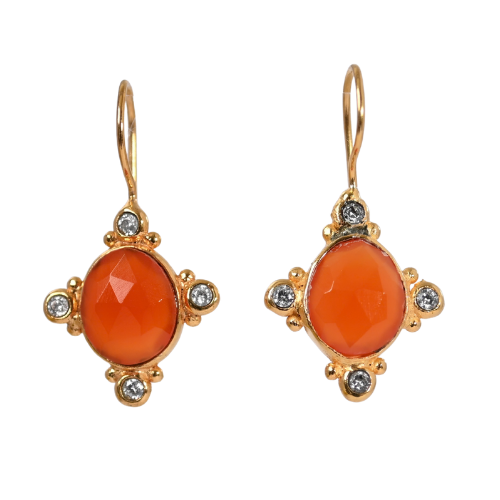 Euro Gold Gemstone Earring A373