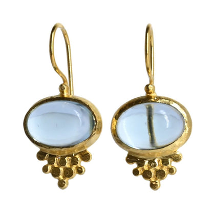 Euro Gold gemstone earrings - A238