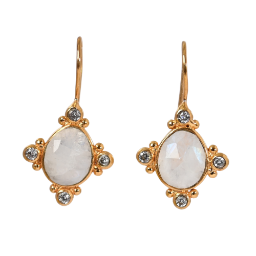 Euro Gold Gemstone Earring A373