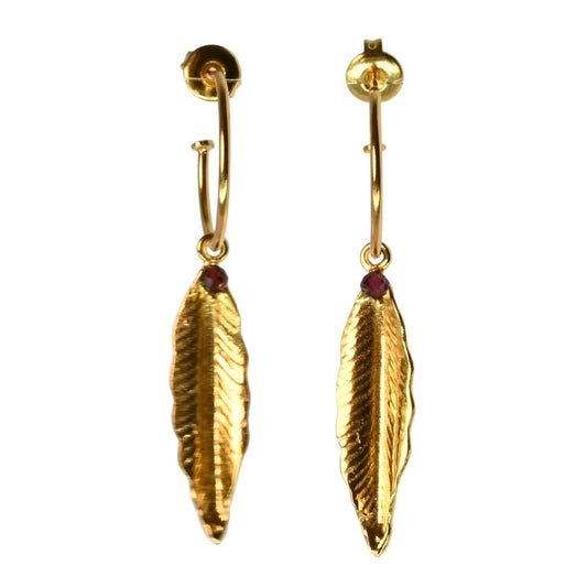 Euro Gold Gem Sleeper Earrings A310a.