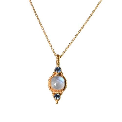Euro Gold Gemstone Necklace 50 cm  A53a