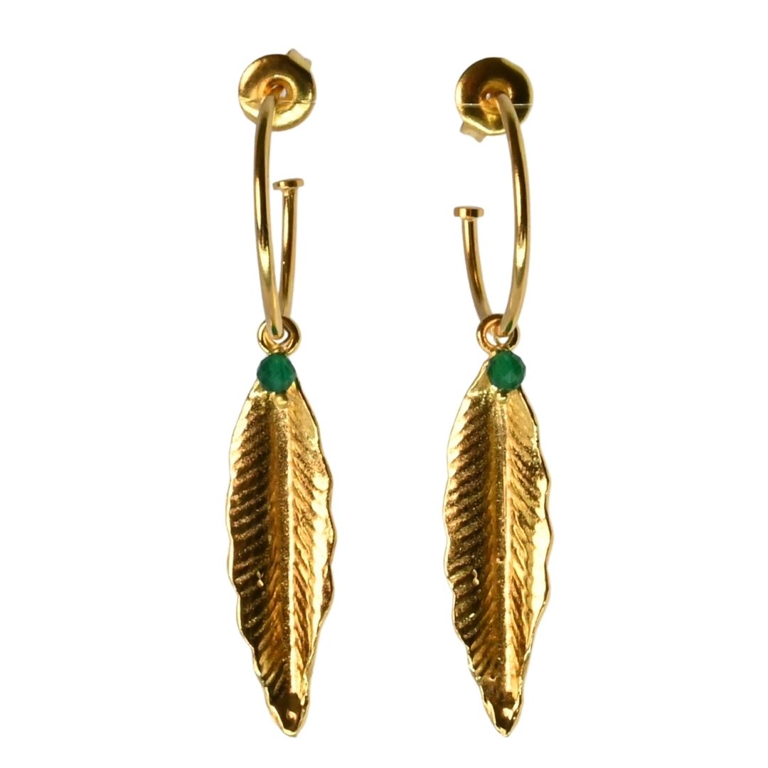 Euro Gold Gem Sleeper Earrings A310a.
