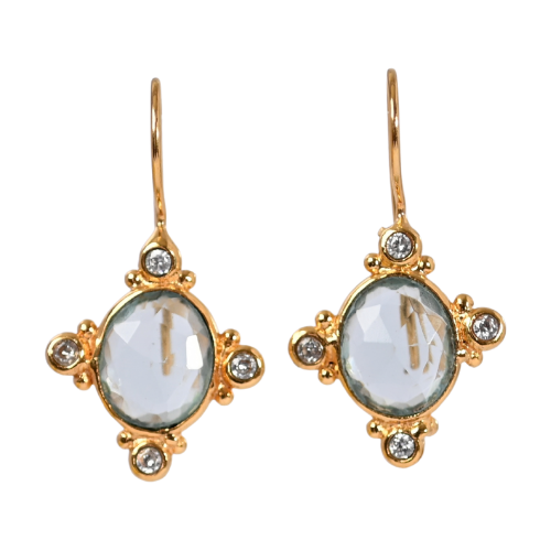 Euro Gold Gemstone Earring A373