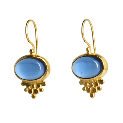 Euro Gold gemstone earrings - A238