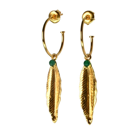Euro Gold Gem Sleeper Earrings A310a.