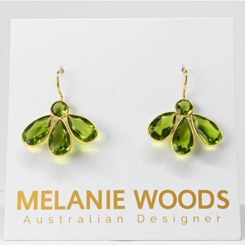 Euro Gold Gemstone Earrings- A263