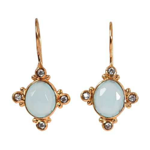 Euro Gold Gemstone Earring A373