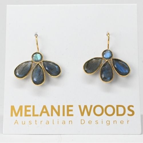 Euro Gold Gemstone Earrings- A263