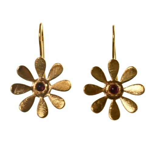 Euro Gold Gemstone Daisy Drops A316a