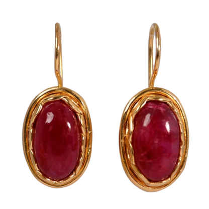 Euro Gold Gemstone Earring A352