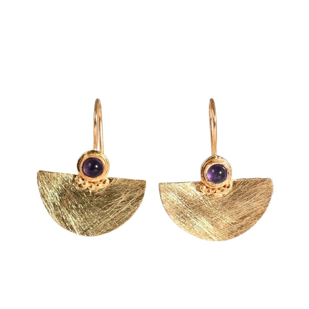 Euro Gold Fan Drop Earrings A26E Picollo