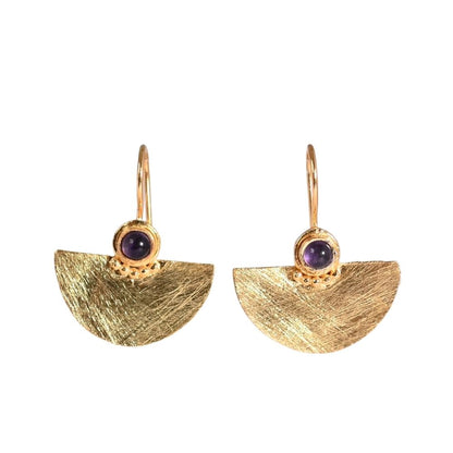 Euro Gold Fan Drop Earrings A26E Picollo
