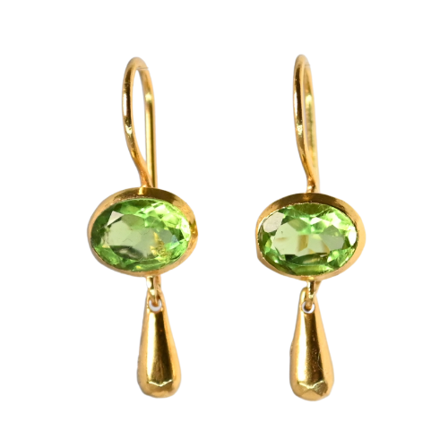Euro Gold Gemstone Drop Earrings A302
