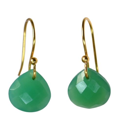 Euro Gold Gemstone Drop Earrings- A279