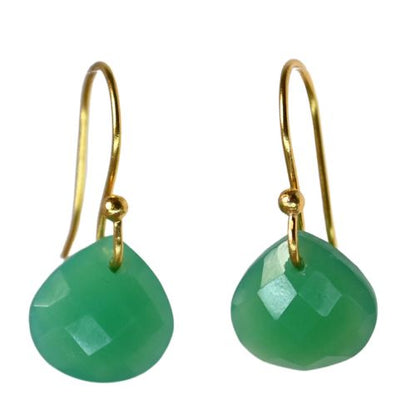 Euro Gold Gemstone Drop Earrings- A279