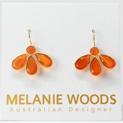 Euro Gold Gemstone Earrings- A263