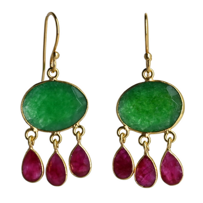 Euro Gold Gemstone Earrings-many varieties A36F