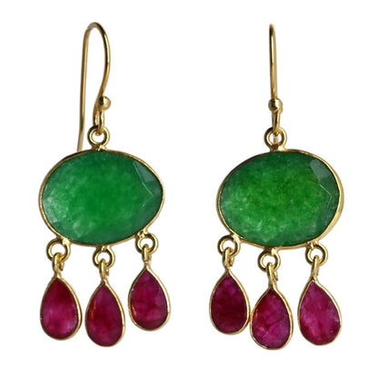 Euro Gold Gemstone Earrings-many varieties A36F